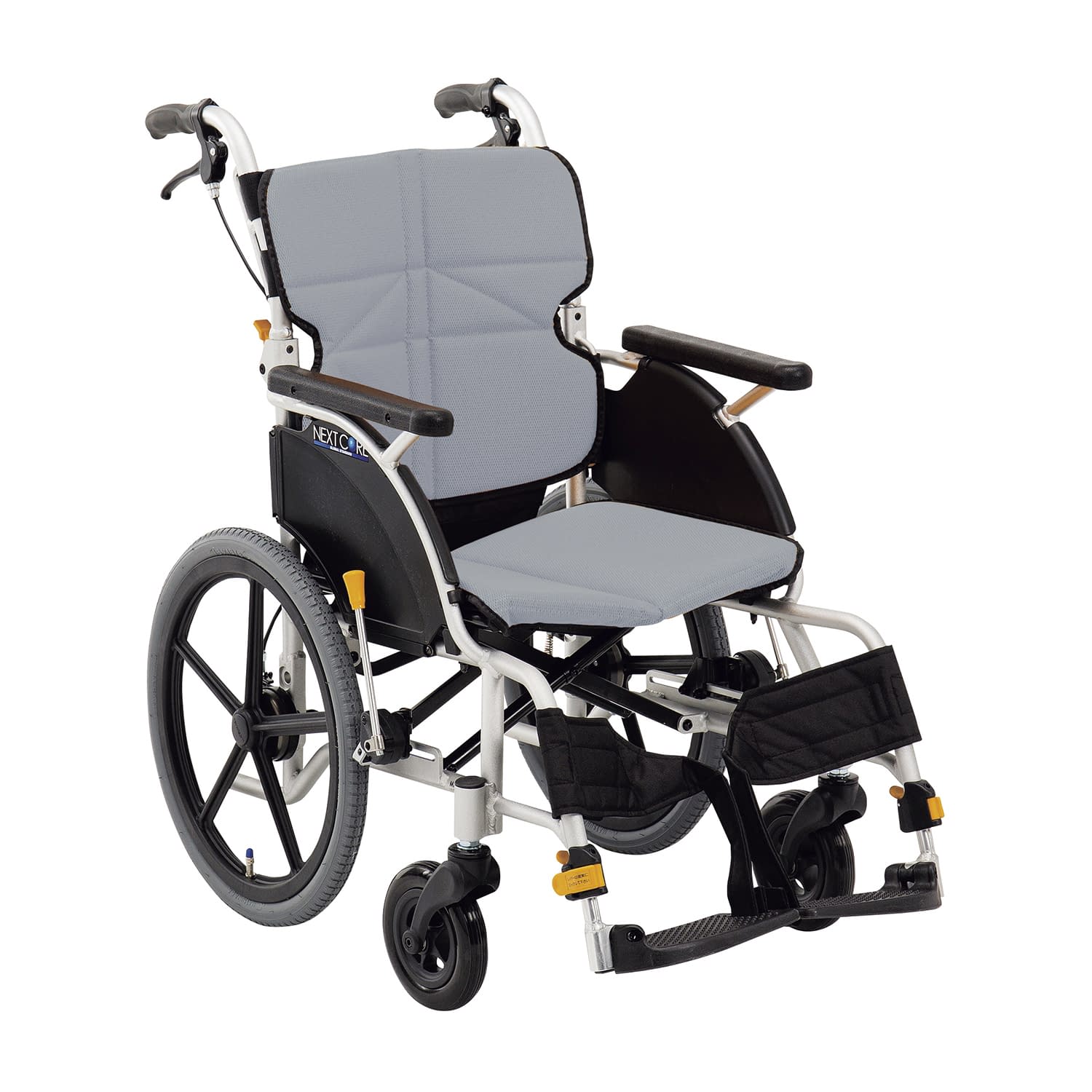 車いすネクストコアプチ(介助・アルミ 介助用 24-4863-0104 グレー 松永製作所 NEXT-20B