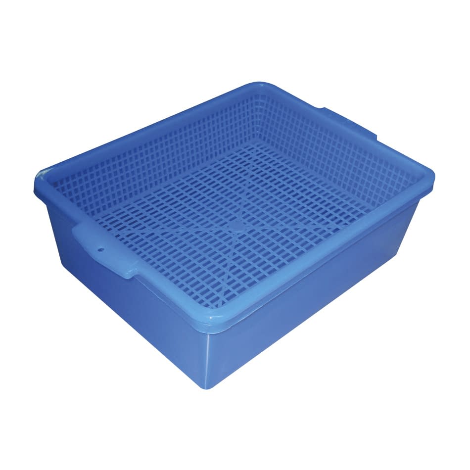 水切りカゴ・桶セット No.4 バスケット(洗浄カゴ) 24-5654-03 日本医理器材 NO.4(300X240X97MM)