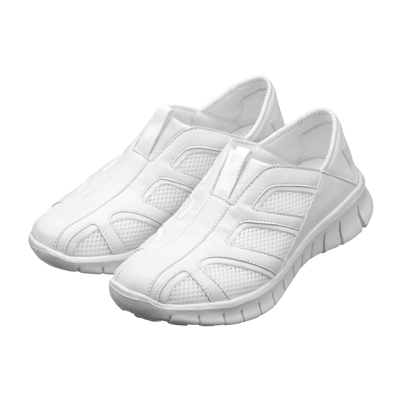 メッシュスリップオンシューズ 24-5283-0013 30.0cm KAZEN APK188-50(ホワイト)