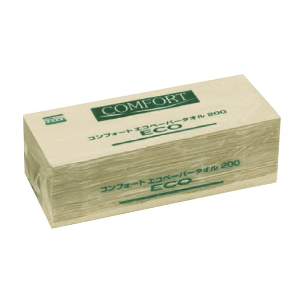 コンフォートエコペーパータオル200 ハンドタオル 24-8802-00 コンフォート 37181(200マイX42パック)