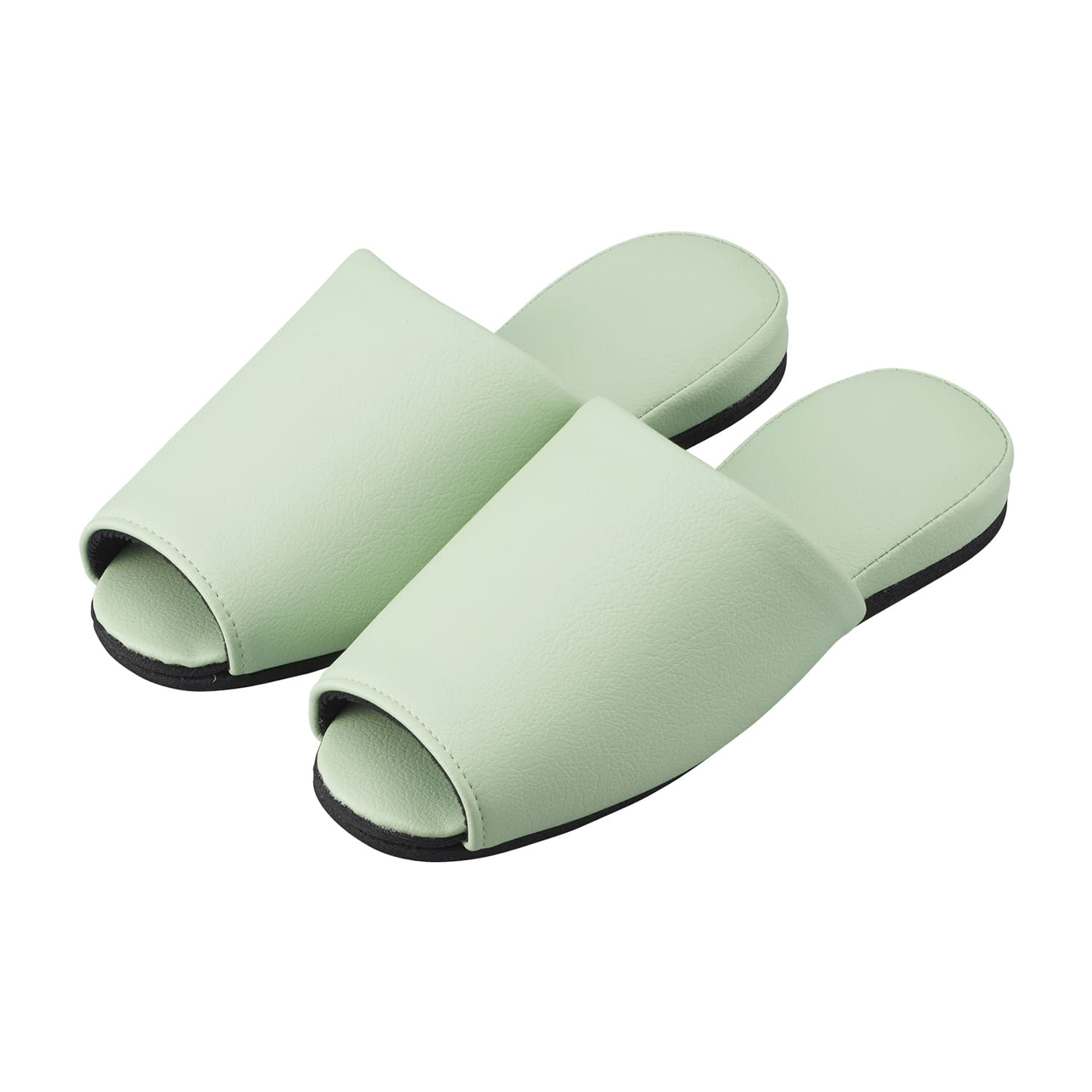 マツヨシスリッパ(抗菌パステル)前開 抗菌スリッパ 24-6112-0020 グリーン MATSUYOSHI HP-45(12ソクイリ)