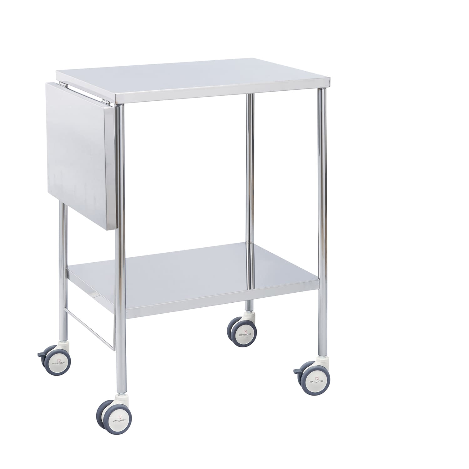器械台 補助台付(φ75mm静音) カート(器械台) 24-6046-10 MATSUYOSHI MY-1548B(600X450X830