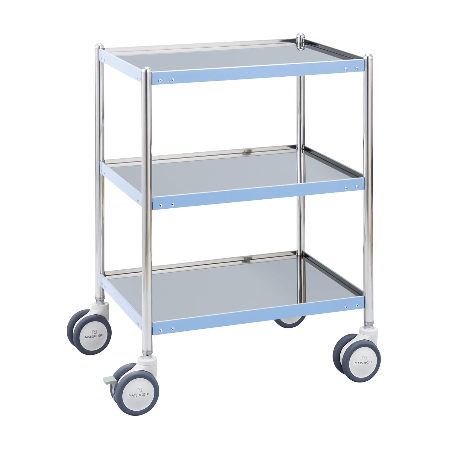 マツヨシ カラーライン器械台 カート(回診車) 24-6047-01 MATSUYOSHI MY-CL110B(ブルー)