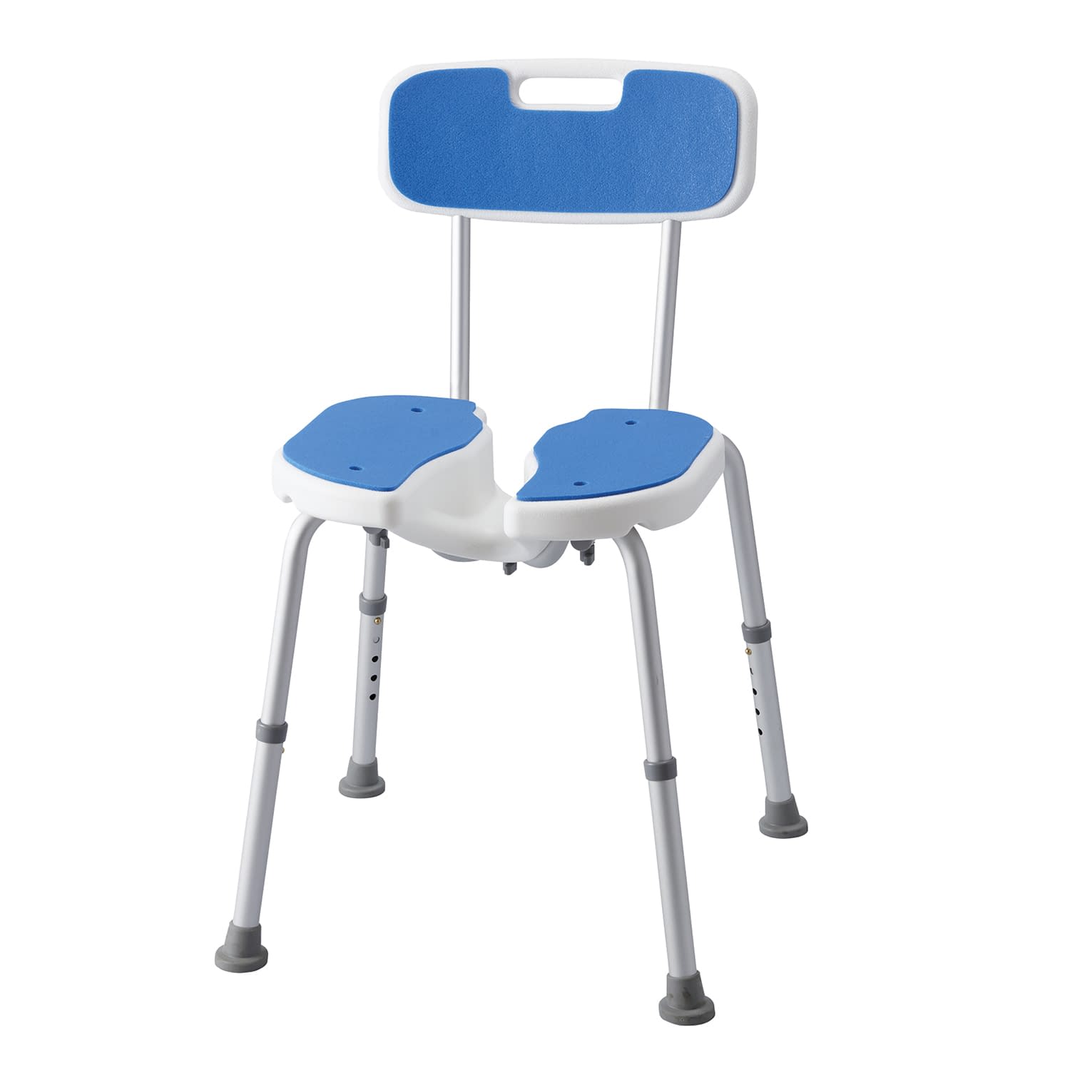 シャワーベンチ(背付・U字)マット付 背付・U字 シャワーチェア 24-6027-02 マツヨシ MY-1249(5064W)