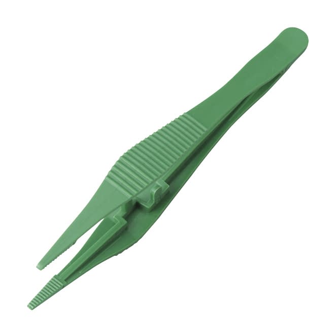 プラスチックピンセット 鑷子 24-6015-01 Bastos Viegas 719018002(グリーン)10ホン