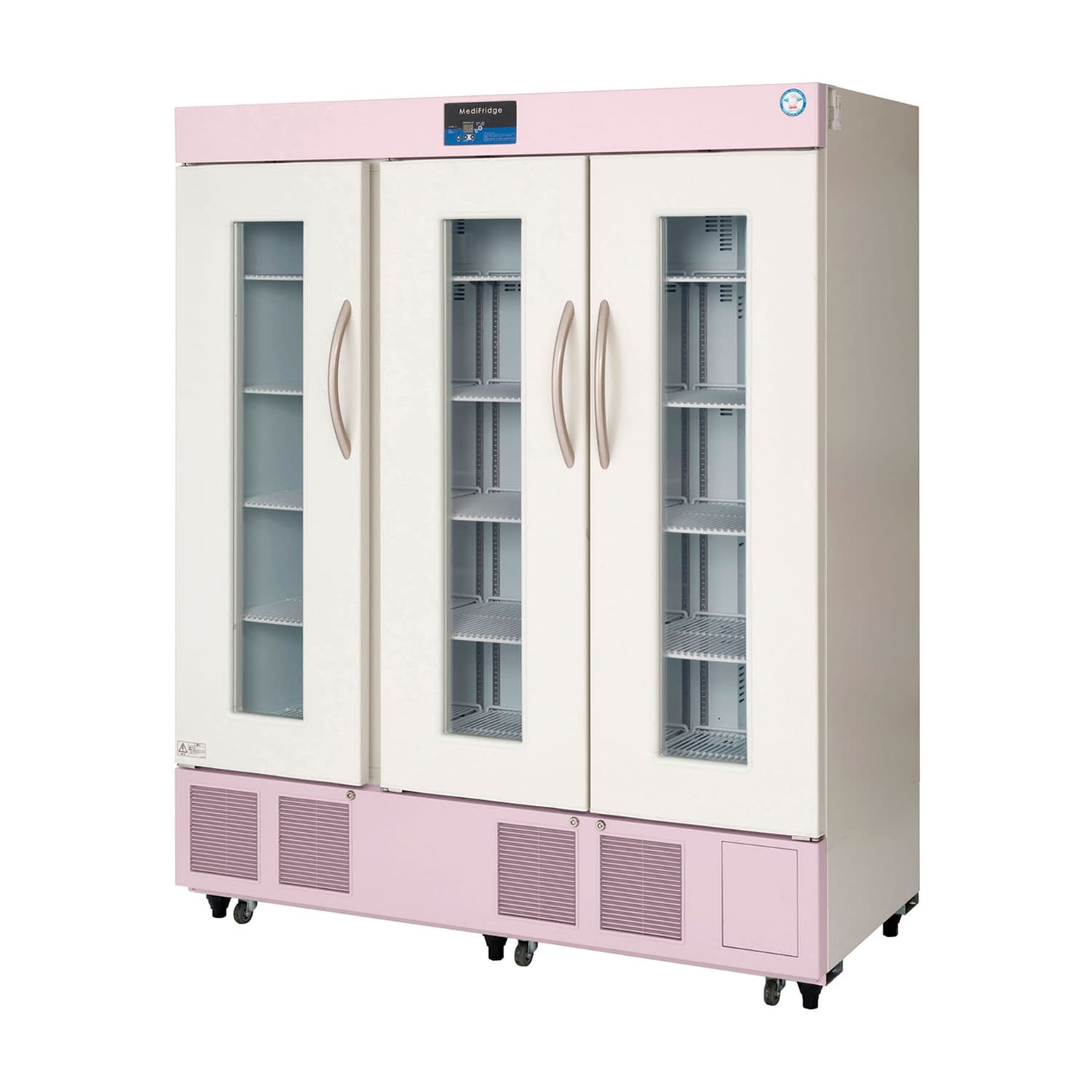 薬用保冷庫 23-7790-0303 ピンク(上部・下部パネル) フクシマガリレイ FMS-1004G(1020L)
