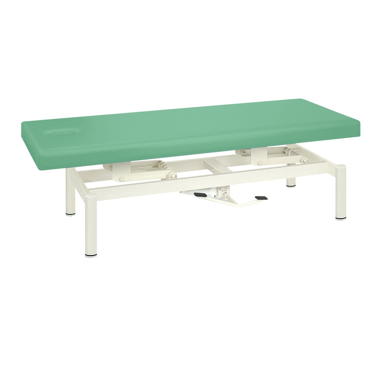 油圧式ハイロー診察台 24-6374-0005 ビニルレザーライトグリーン 高田ベッド製作所 TB-1334(65X180X45-83