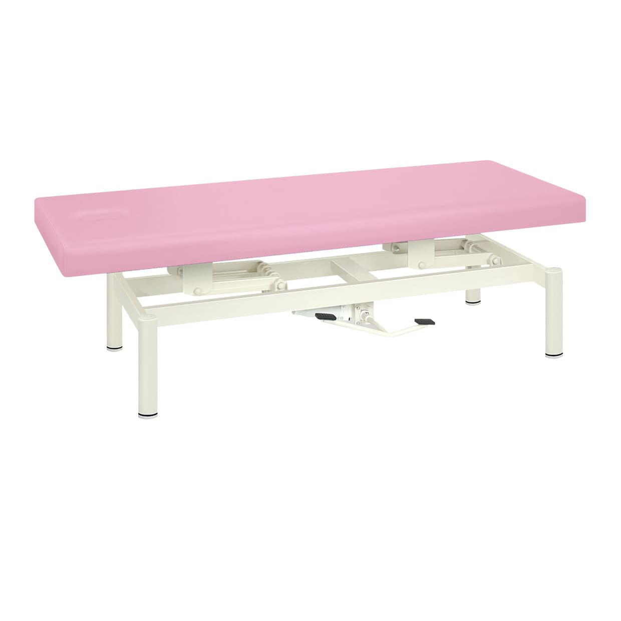 油圧式ハイロー診察台 24-6374-0007 ビニルレザーピンク 高田ベッド製作所 TB-1334(65X180X45-83