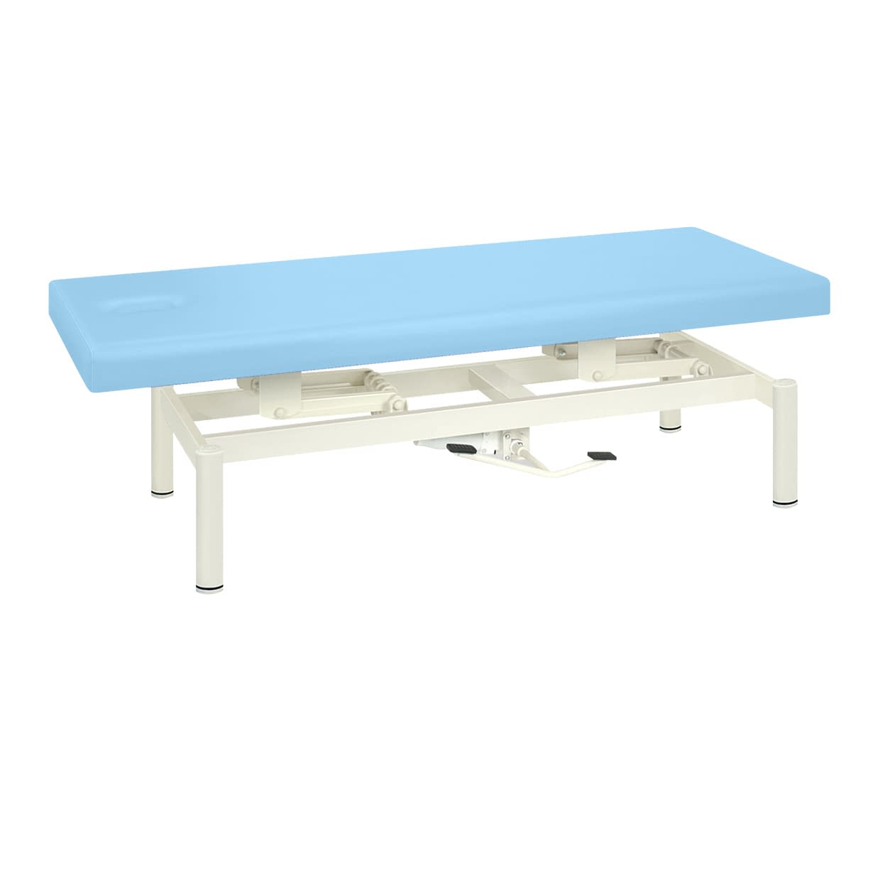 油圧式ハイロー診察台 24-6374-0012 ビニルレザースカイブルー 高田ベッド製作所 TB-1334(65X180X45-83