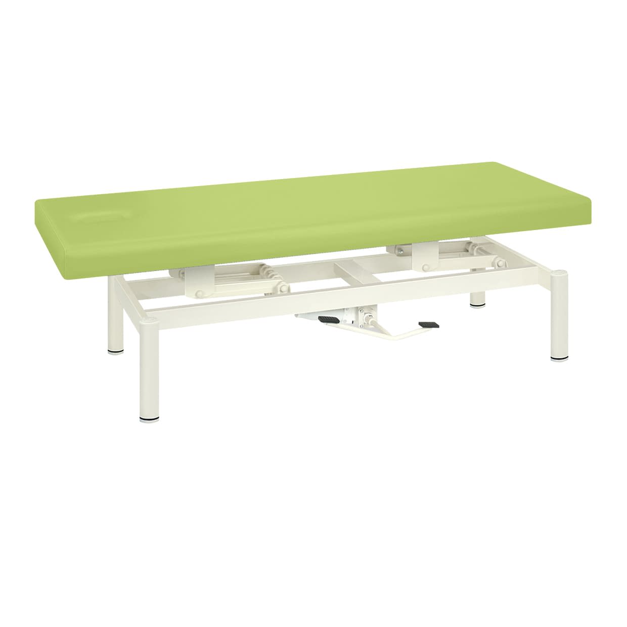 油圧式ハイロー診察台 24-6374-0018 ビニルレザーライムグリーン 高田ベッド製作所 TB-1334(65X180X45-83
