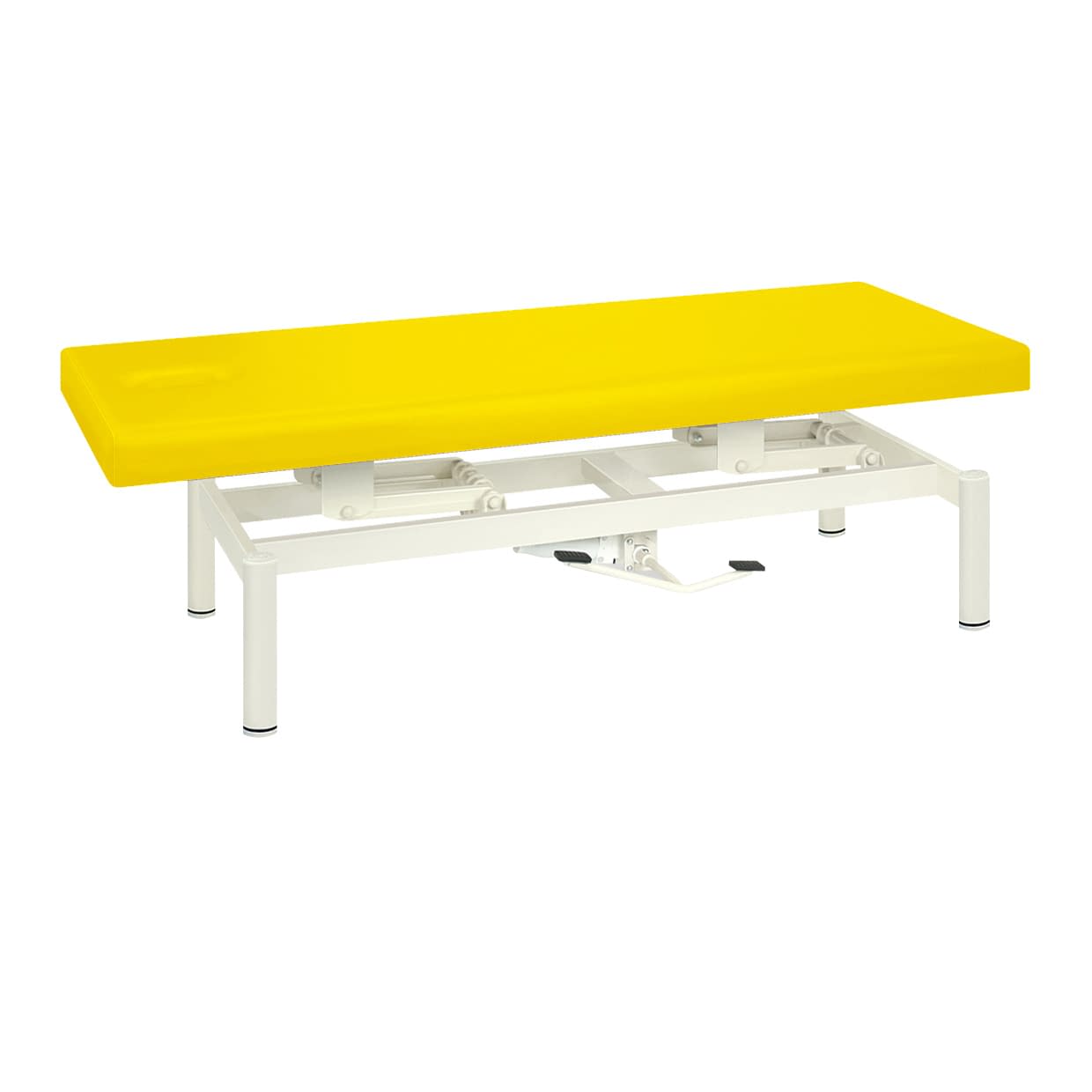 油圧式ハイロー診察台 24-6374-0108 ビニルレザーイエロー 高田ベッド製作所 TB-1334(70X190X45-83