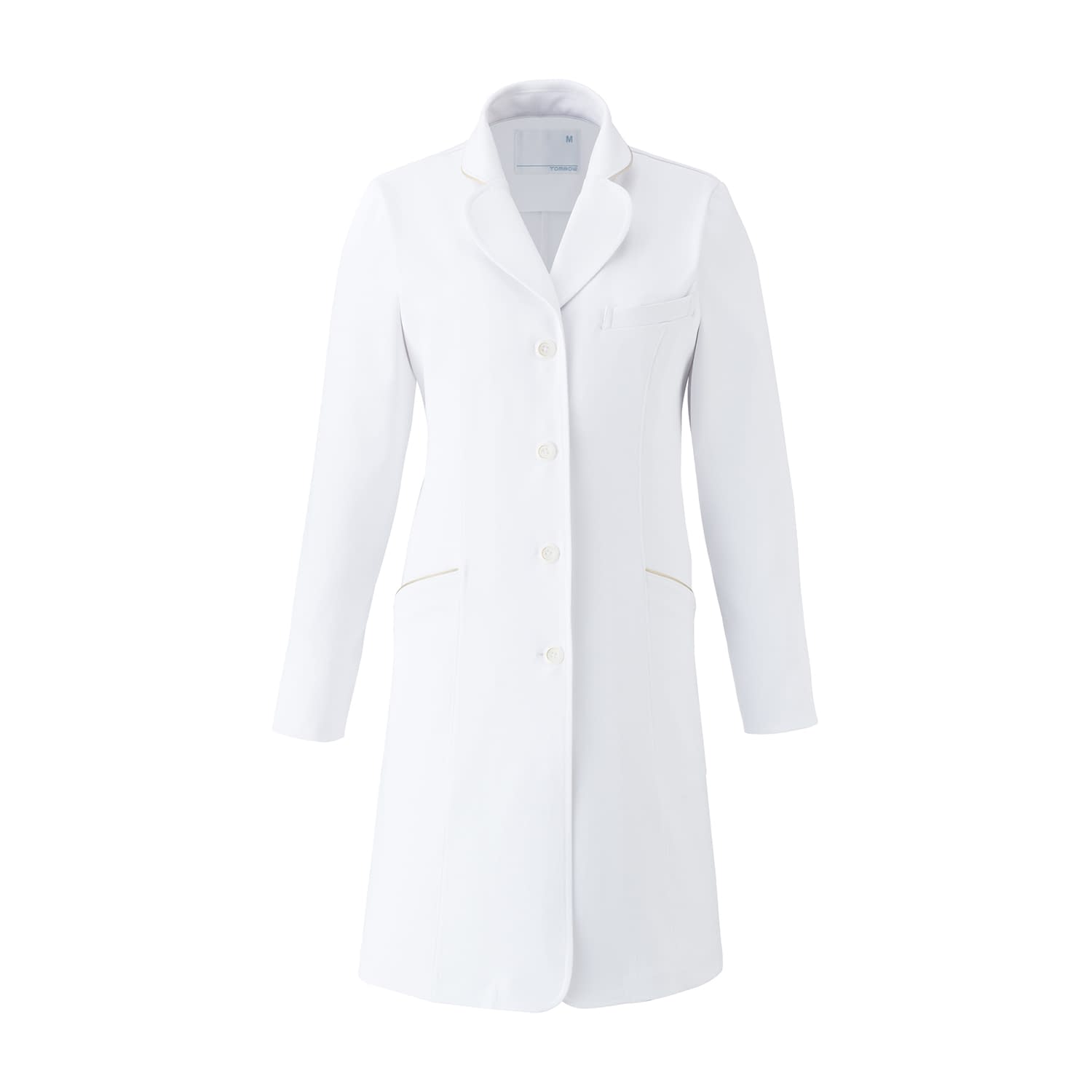 レディスコート(薬剤師用ウェア) 白衣 24-4506-0101 S ウィキュア CM701-03(ホワイトXシルバー)