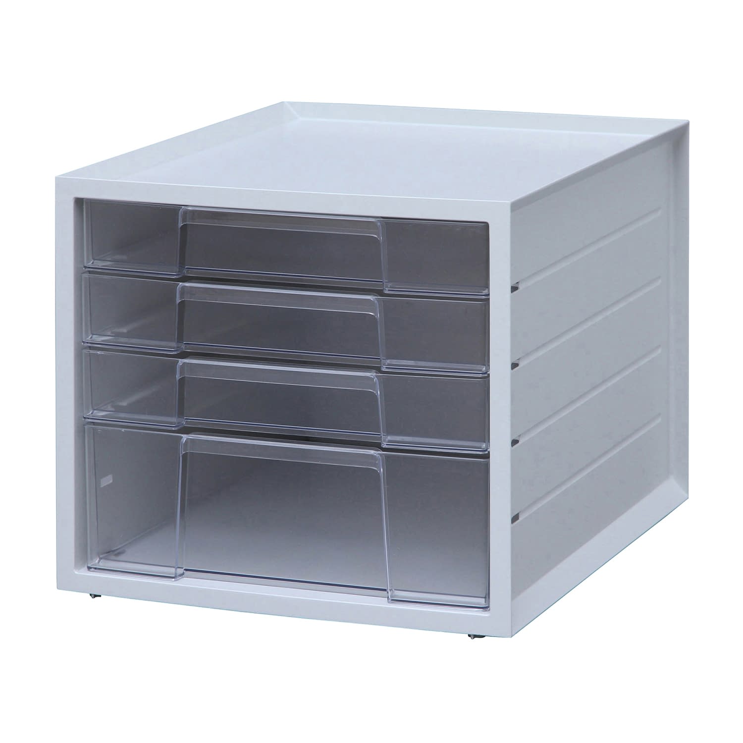 レターケースA4(浅型3段＋深型1段 A4・浅型3段+深型1段 24-6462-01 アイリスオーヤマ LCJ-4D(ホワイト)