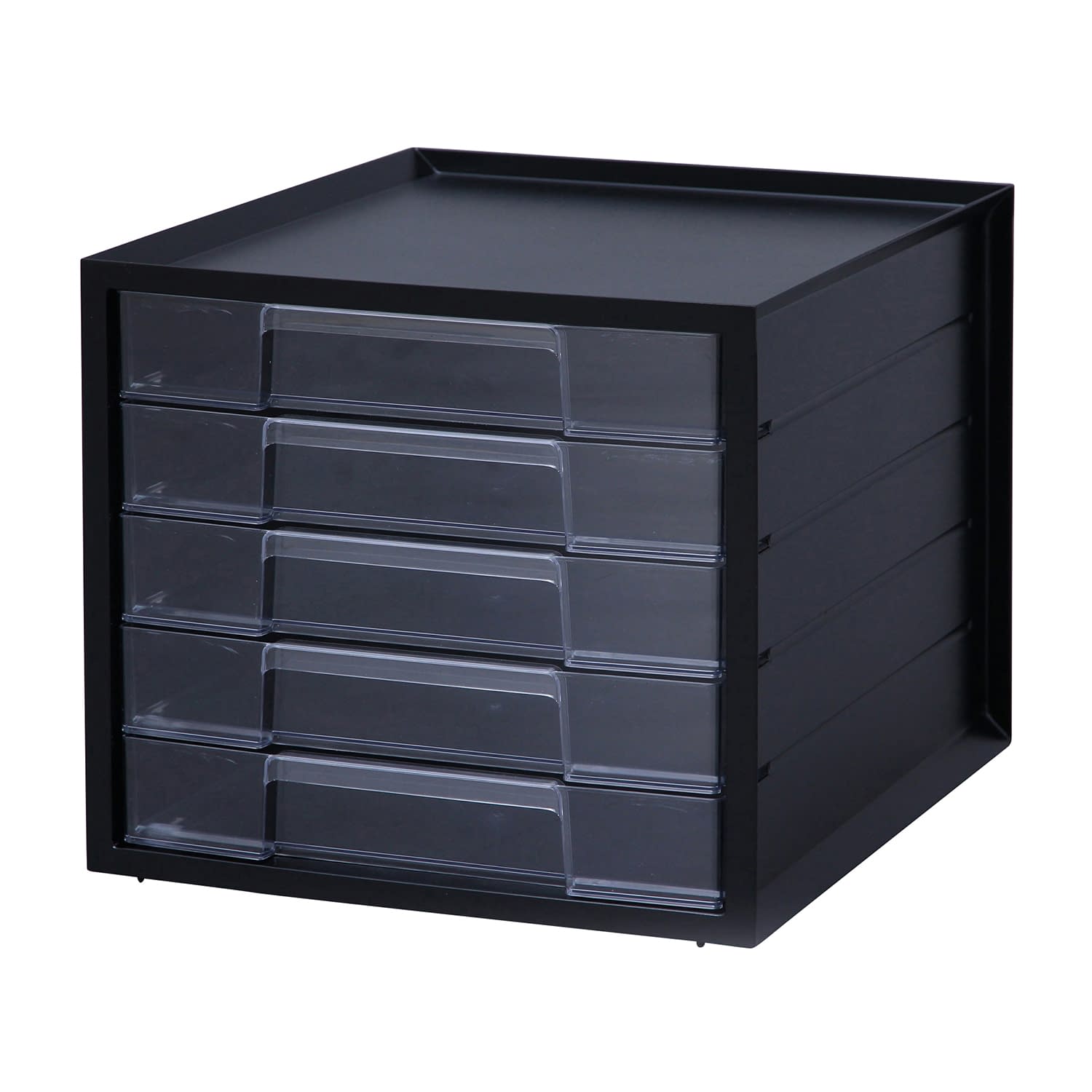 レターケースA4(浅型5段) A4・浅型5段 24-6462-02 アイリスオーヤマ LCJ-5M(ブラック)