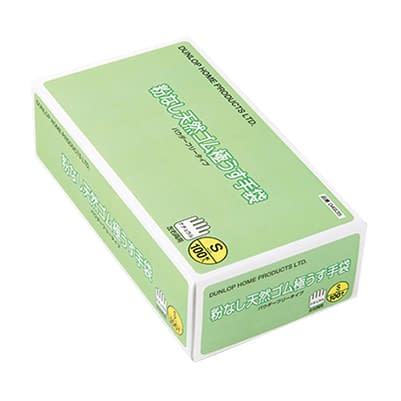 粉なし天然ゴム極うす手袋 24-6846-01 ダンロップホームプロダクツ 07556(S)100マイイリ