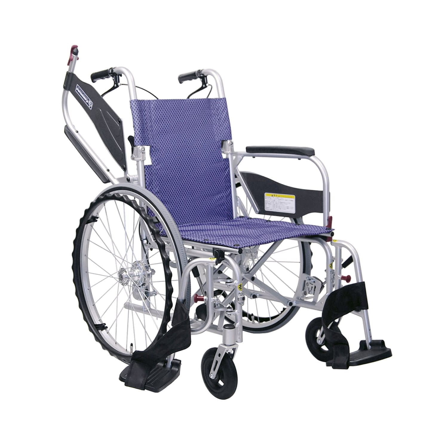 超軽量車いす(自走用)ふわりす＋ 自走用・背折れ 24-6617-0002 すみれパープルNo．97 カワムラサイクル KFP22-40SB