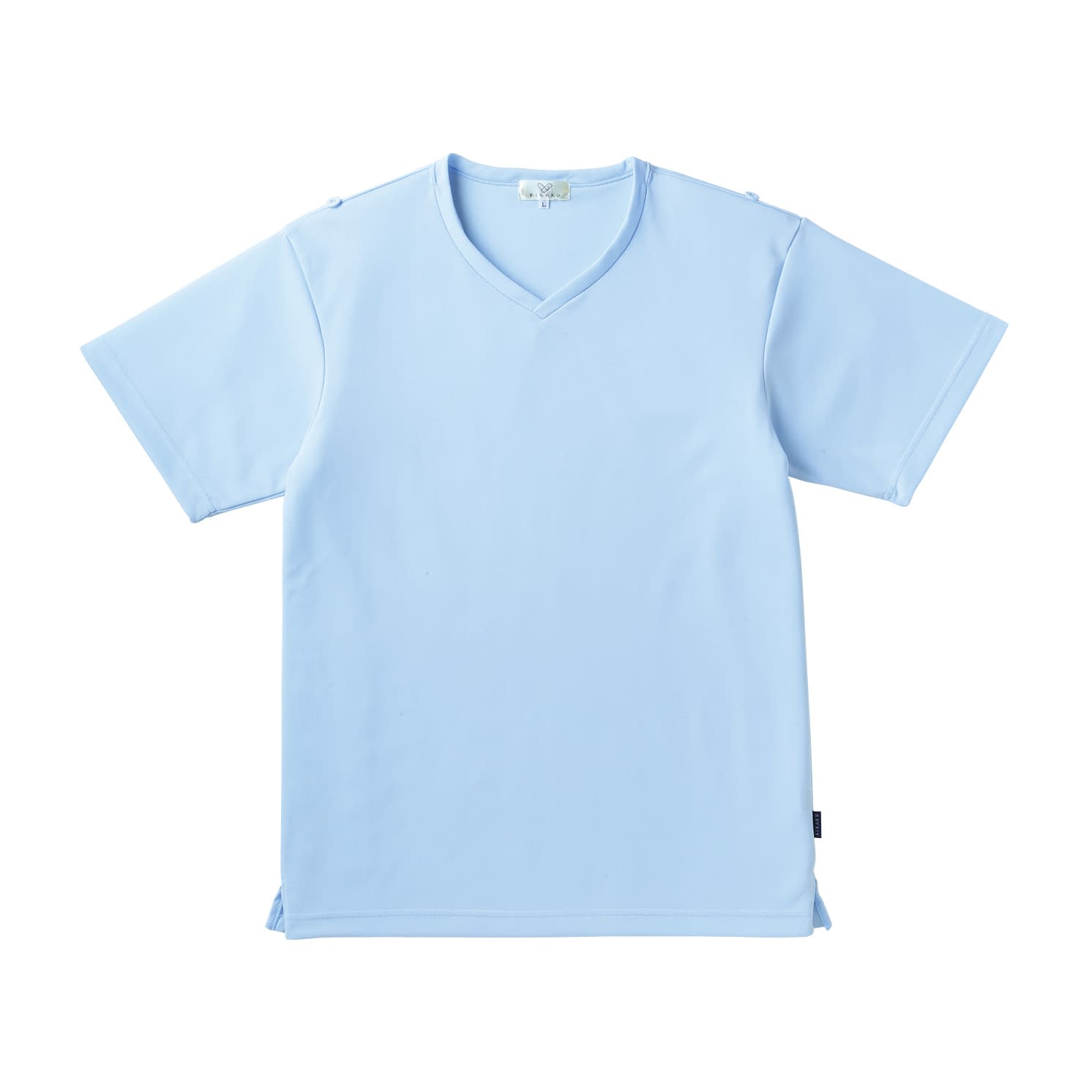 キラク 入浴介助用シャツ(男女兼用) S 入浴介助ウェア 24-6652-0101 サックス キラク CR160(S)