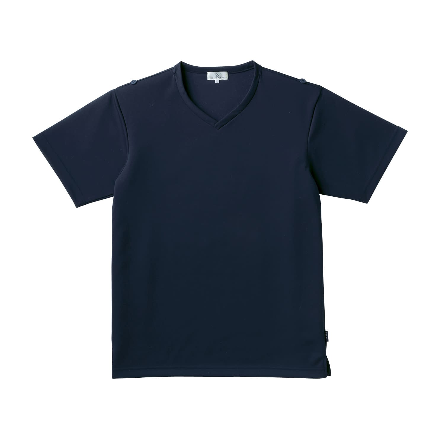キラク 入浴介助用シャツ(男女兼用) L 入浴介助ウェア 24-6652-0302 ネイビー キラク CR160(L)