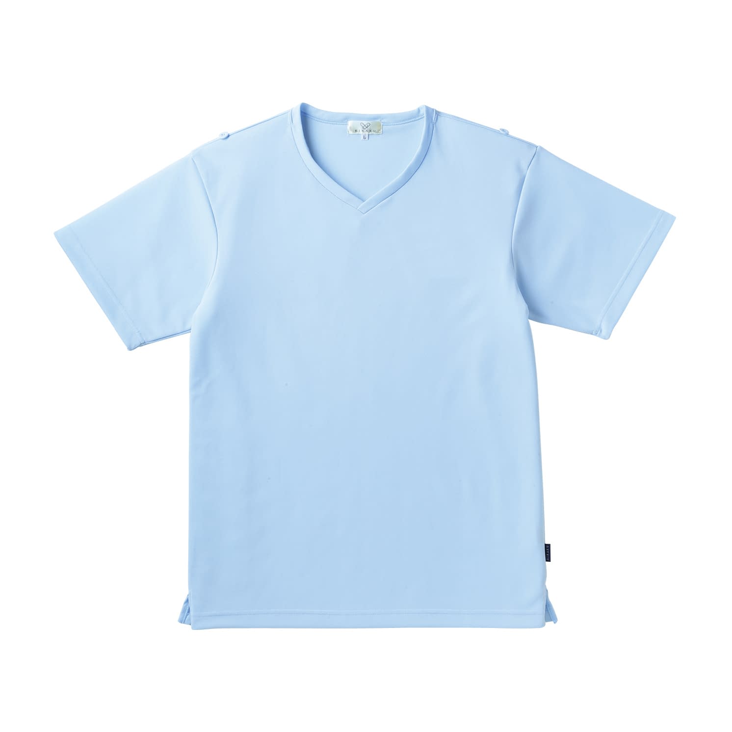 キラク 入浴介助用シャツ(男女兼用) 3L 入浴介助ウェア 24-6652-0501 サックス キラク CR160(3L)