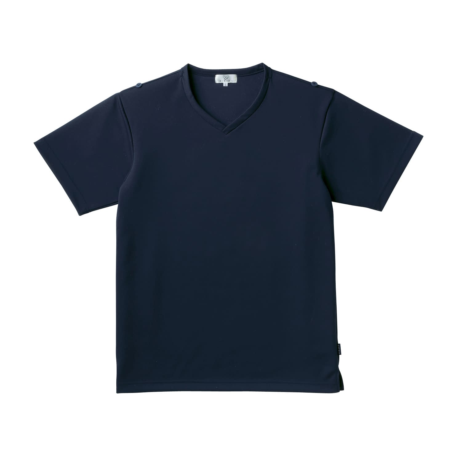 キラク 入浴介助用シャツ(男女兼用) 3L 入浴介助ウェア 24-6652-0502 ネイビー キラク CR160(3L)