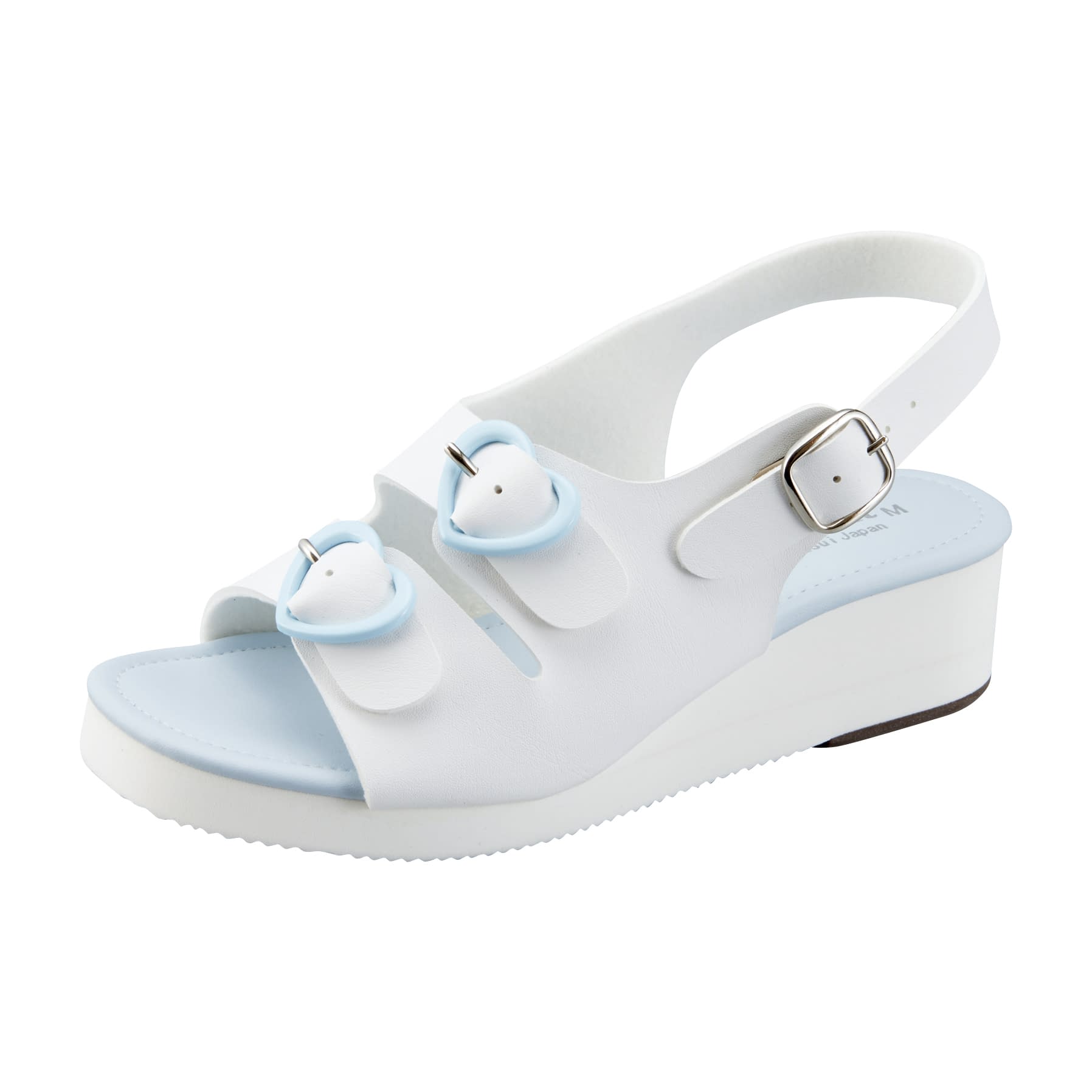 ハート2バックルサンダル ナースサンダル 24-6544-0203 L(23．5－24．0cm) parfait KS-124(サックス)