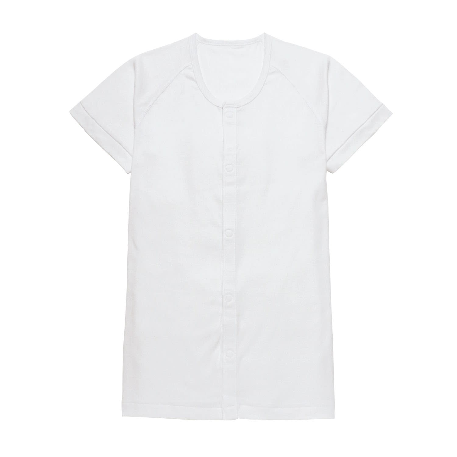 らくらく前開きワンタッチ肌着(紳士用 24-6675-01 日本エンゼル 7505-1(L)ハンソデ