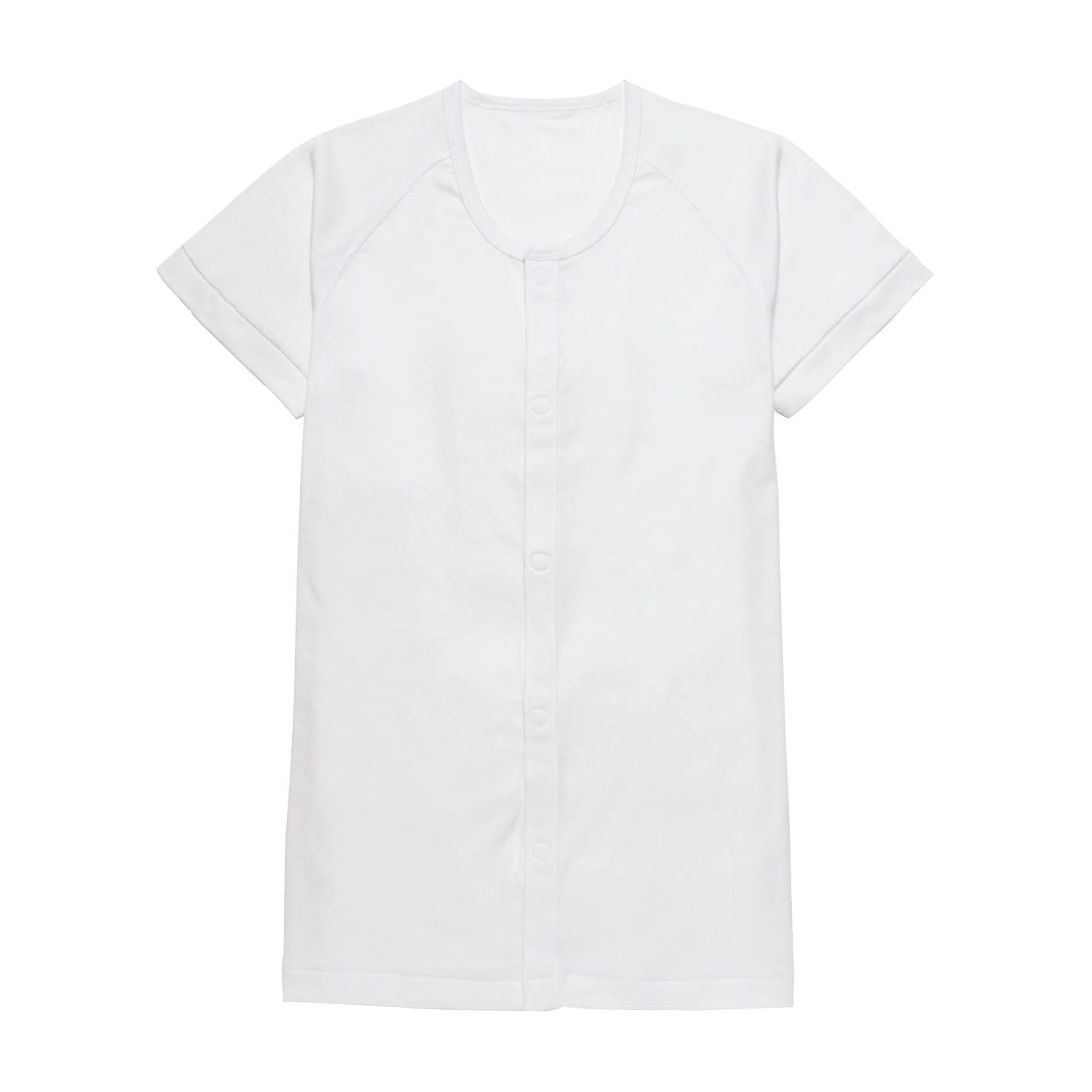 らくらく前開きワンタッチ肌着(紳士用 24-6675-02 日本エンゼル 7505-1(LL)ハンソデ