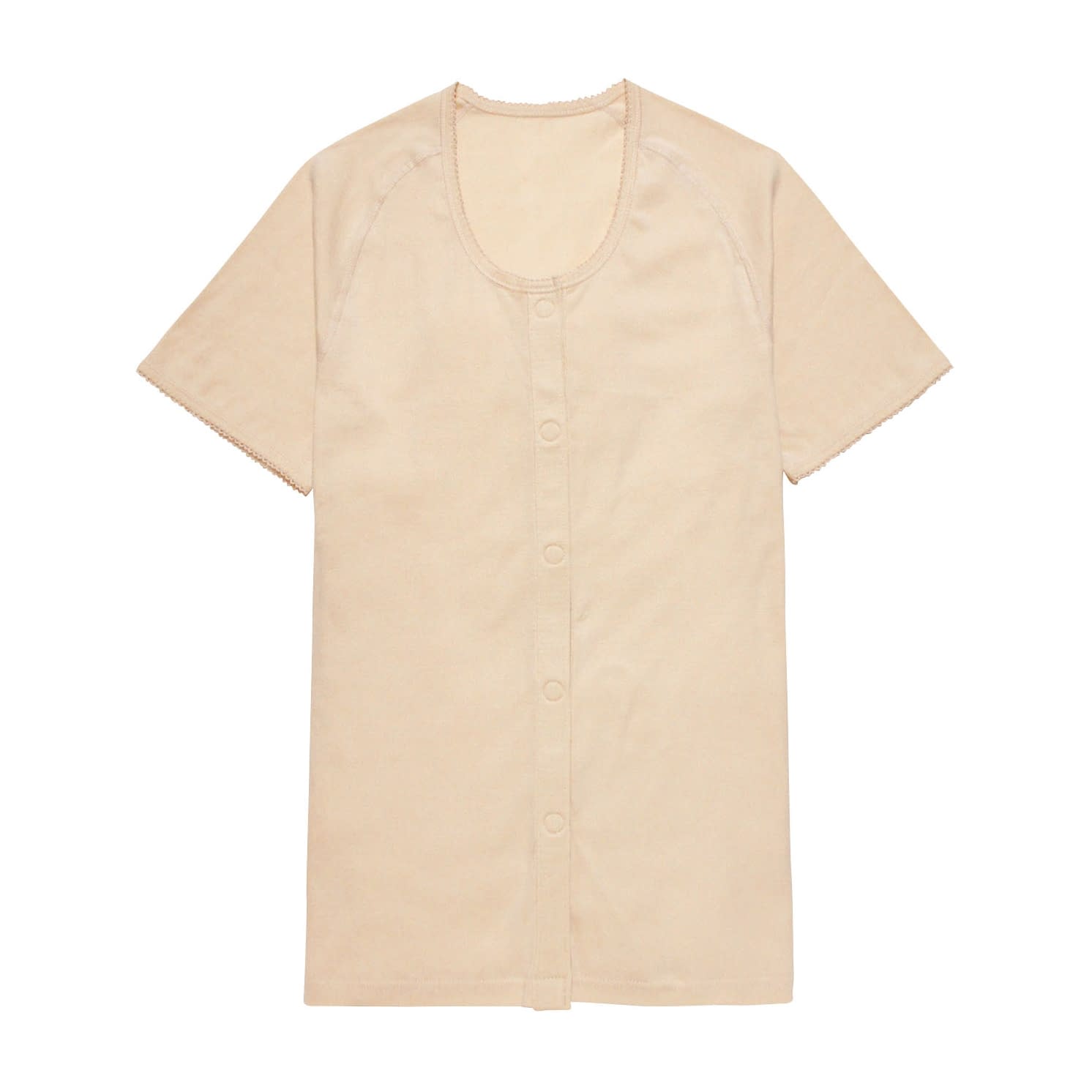 らくらく前開きワンタッチ肌着(婦人用 24-6677-01 日本エンゼル 7505-2(L)ハンソデ