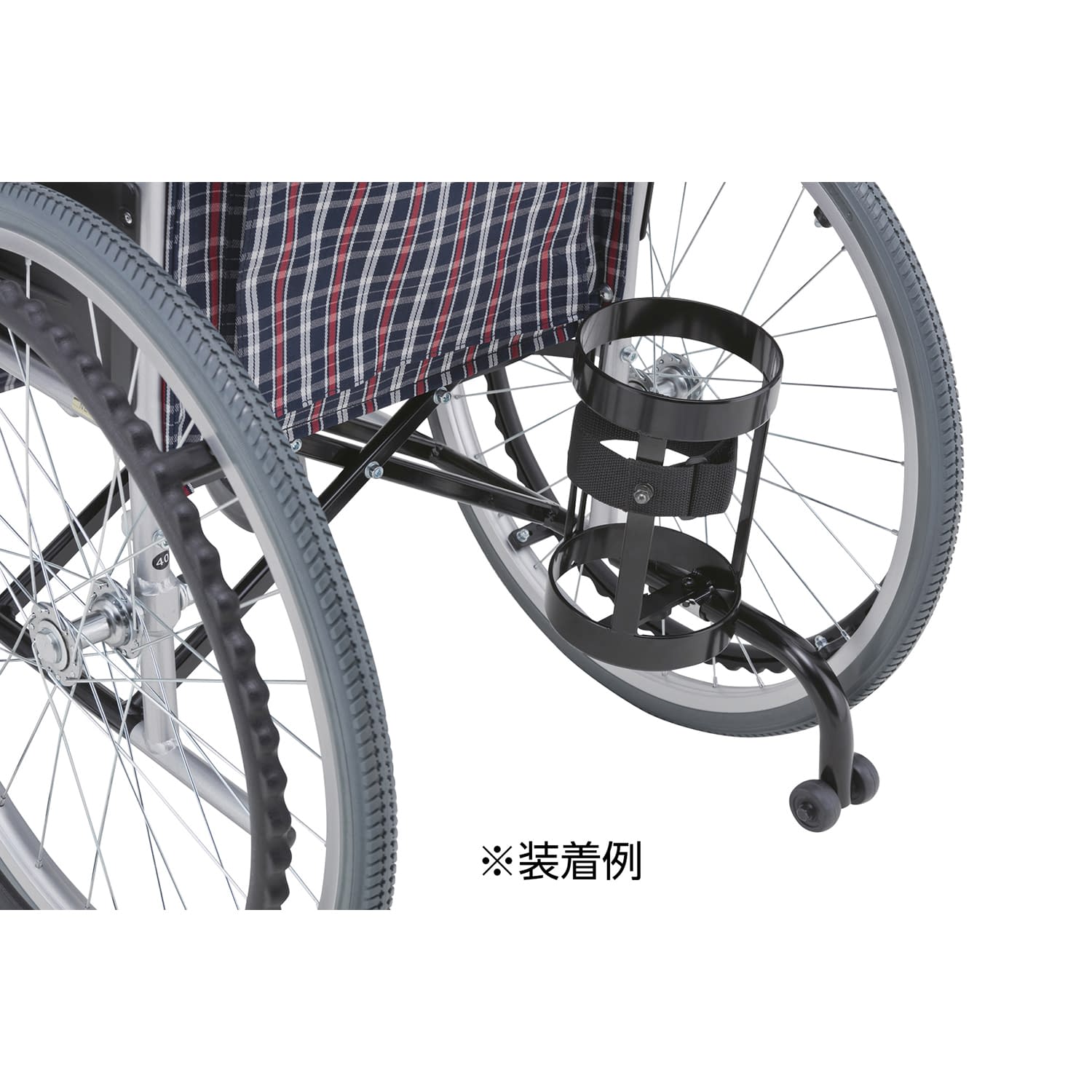 車いす用酸素ボンベ架(転倒防止装置付 24-6599-00 日進医療器 KF-23J