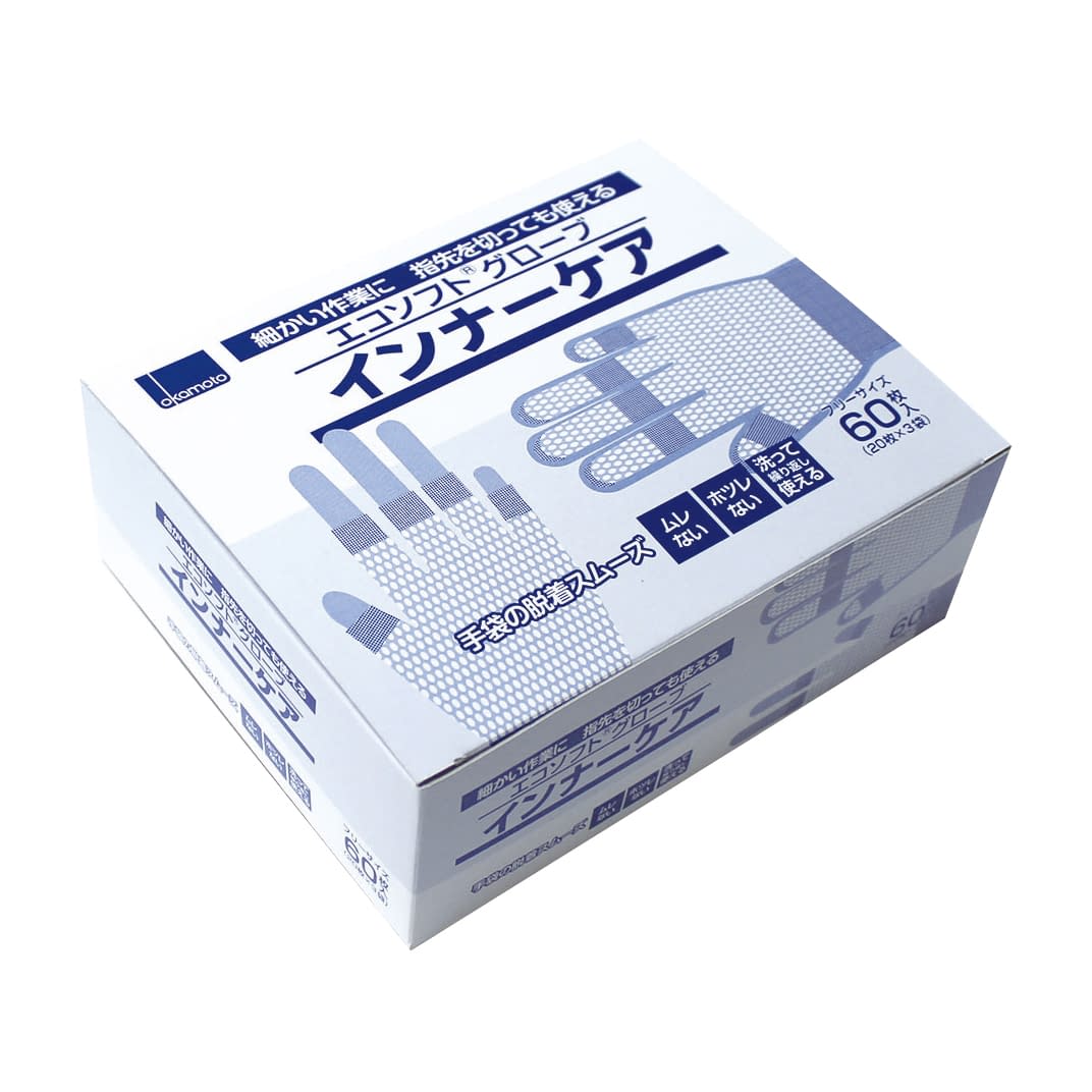 エコソフトグローブインナーケア 24-6738-00 エコソフト OM-920(フリー)60マイイリ