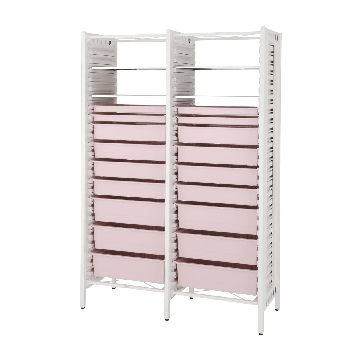 メディカルラック・ワイド ワイド・トレー付 キャビネット 24-6315-0002 トレー：ピンク ケルン KN-862-01S