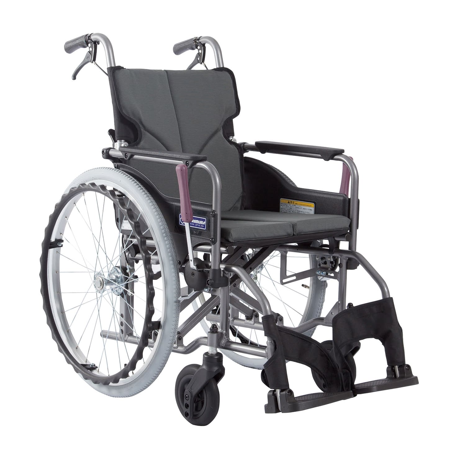 車いす モダン Aスタイル 背固定 24-7619-0001 チャコールグレーNo.82 カワムラサイクル KMD-A22-40S-M