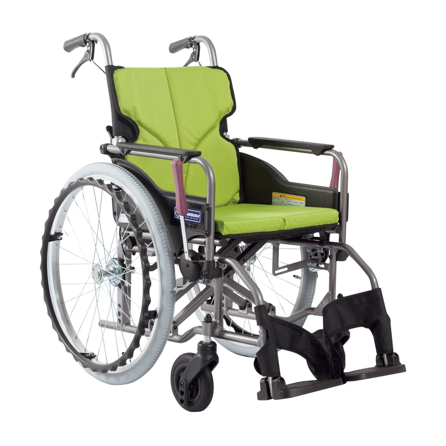 車いす モダン Aスタイル 背固定 24-7619-0103 若葉色No.85 カワムラサイクル KMD-A22-42S-M