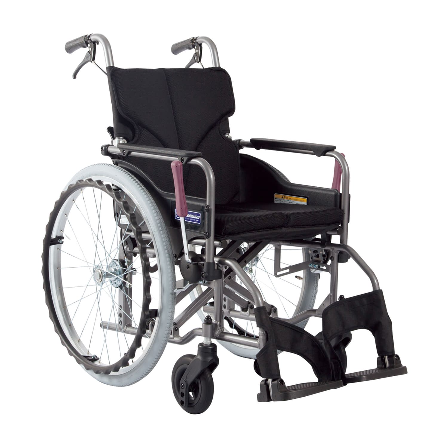 車いす モダン Aスタイル 背固定 24-7619-0108 黒メッシュNo.68 カワムラサイクル KMD-A22-42S-M