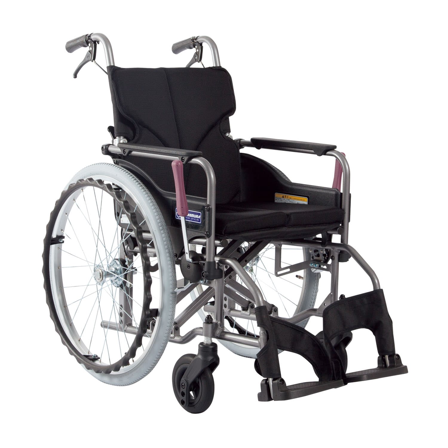 車いす モダン Aスタイル 背固定 24-7619-0208 黒メッシュNo.68 カワムラサイクル KMD-A22-40S-H