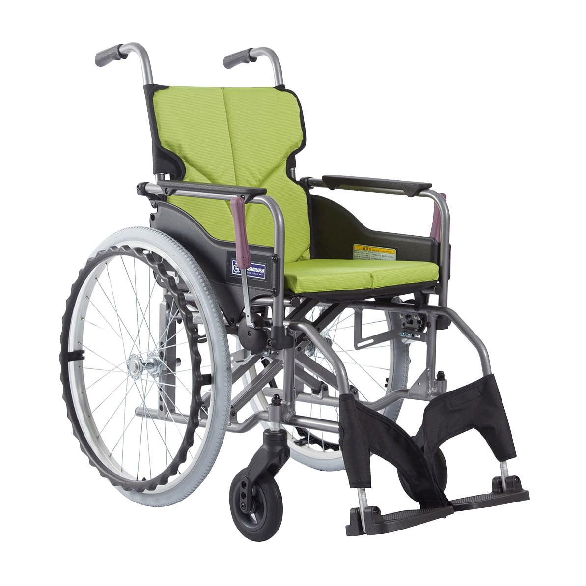 車いす モダン Aスタイル 背固定 24-7619-0303 若葉色No.85 カワムラサイクル KMD-A22-42S-H