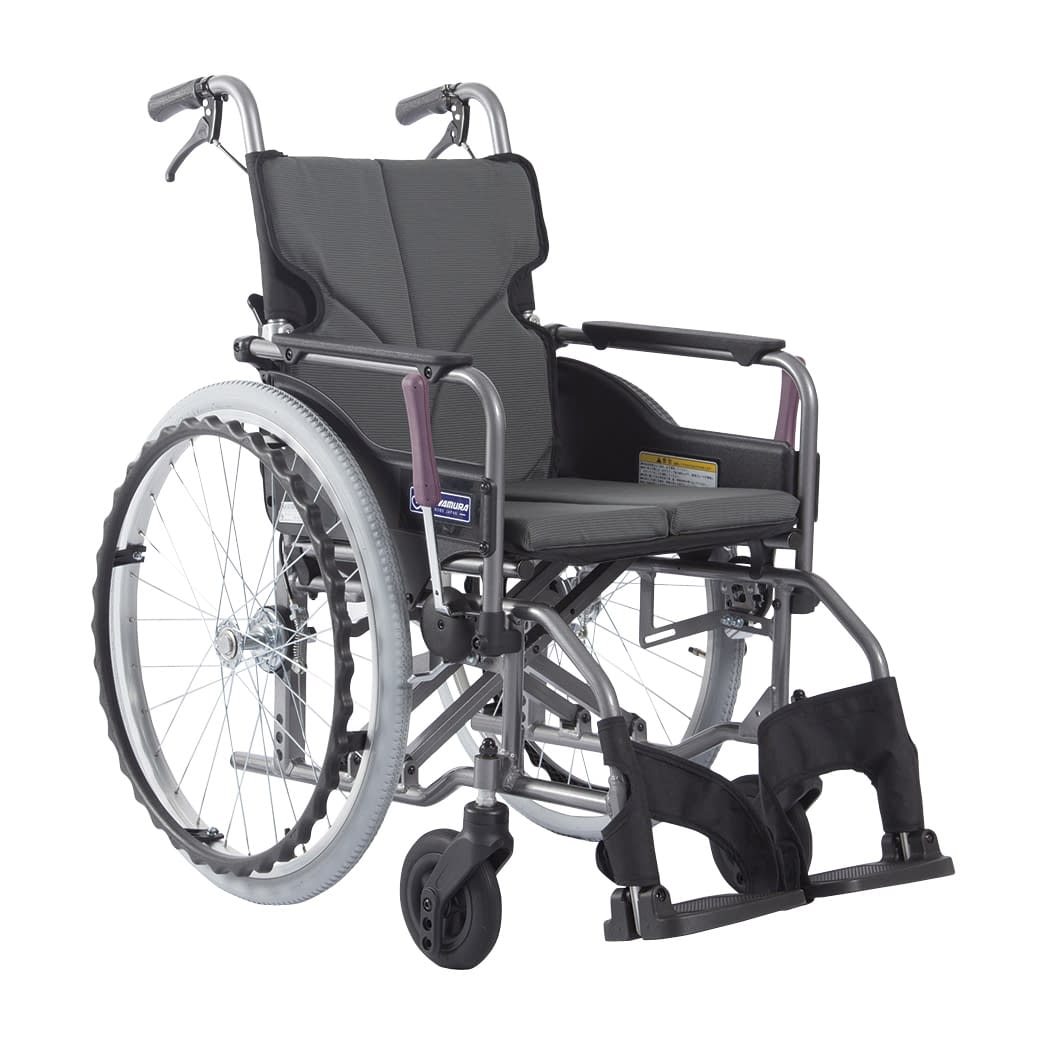 車いす モダン Aスタイル 背折れ 24-7619-0601 チャコールグレーNo.82 カワムラサイクル KMD-A22-40-H