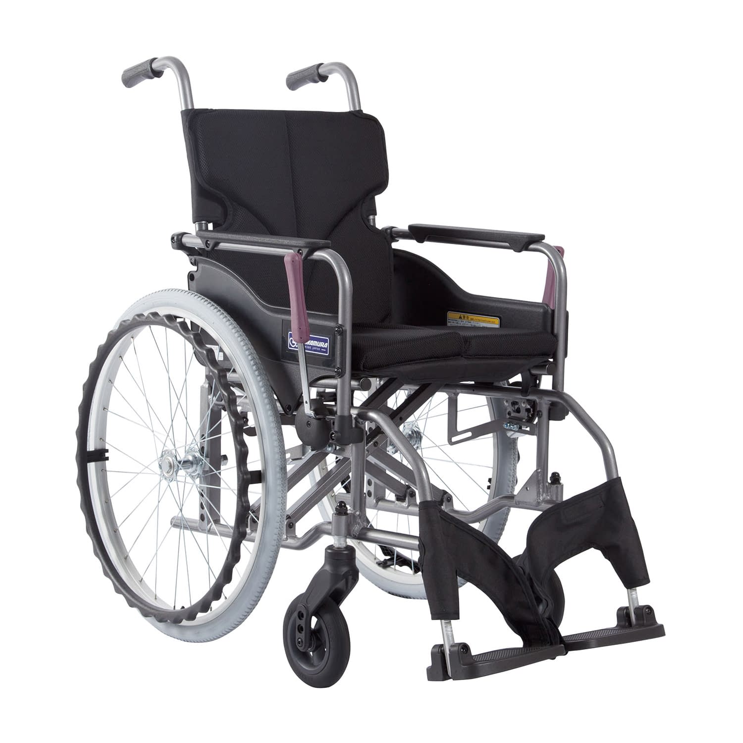 車いす モダン Aスタイル 背折れ 24-7619-0608 黒メッシュNo.68 カワムラサイクル KMD-A22-40-H