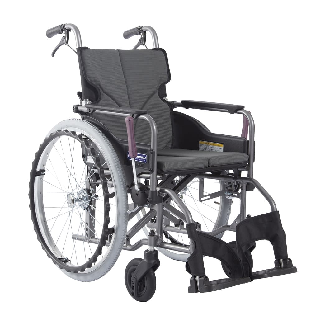 車いす モダン Aスタイル 背折れ 24-7619-0701 チャコールグレーNo.82 カワムラサイクル KMD-A22-42-H