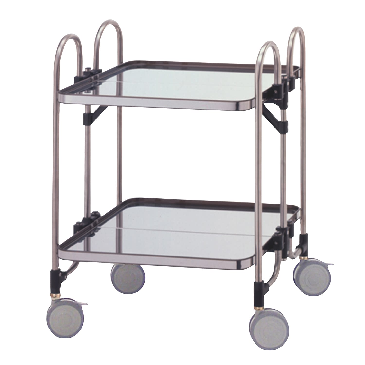 折りたたみ式器械台(2段) カート(折りたたみ) 24-7273-00 トクヤマ HEA-2(シルバー)