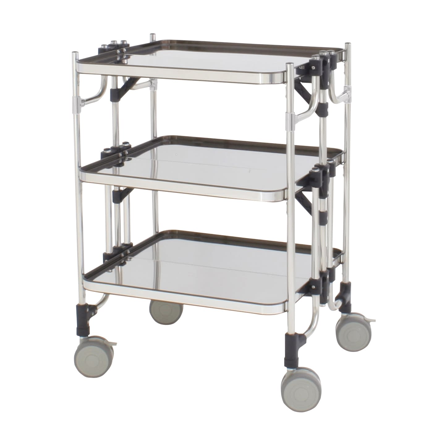 折りたたみ式器械台(3段)取手なし 3段 カート(折りたたみ) 24-7275-01 トクヤマ HEA-3-RNO