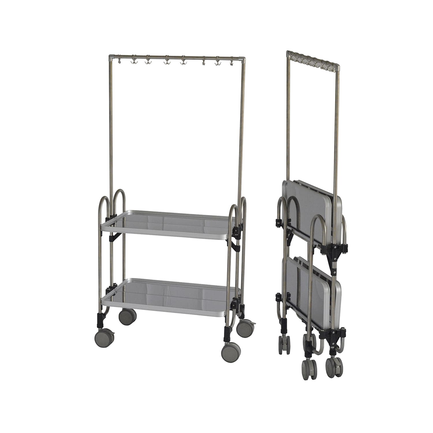 点滴バー付折りたたみ式ワゴン 作業台(混注用) 24-7768-01 トクヤマ HEAM-2-TN