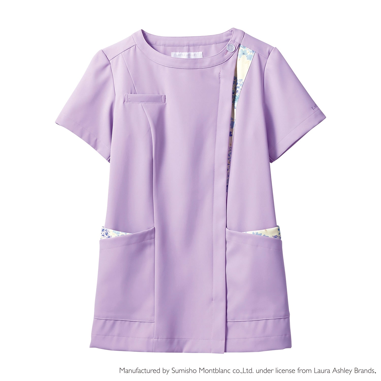 ナースジャケット(半袖) 24-6994-0301 S 住商モンブラン LW601-83(ラベンターアメリブ