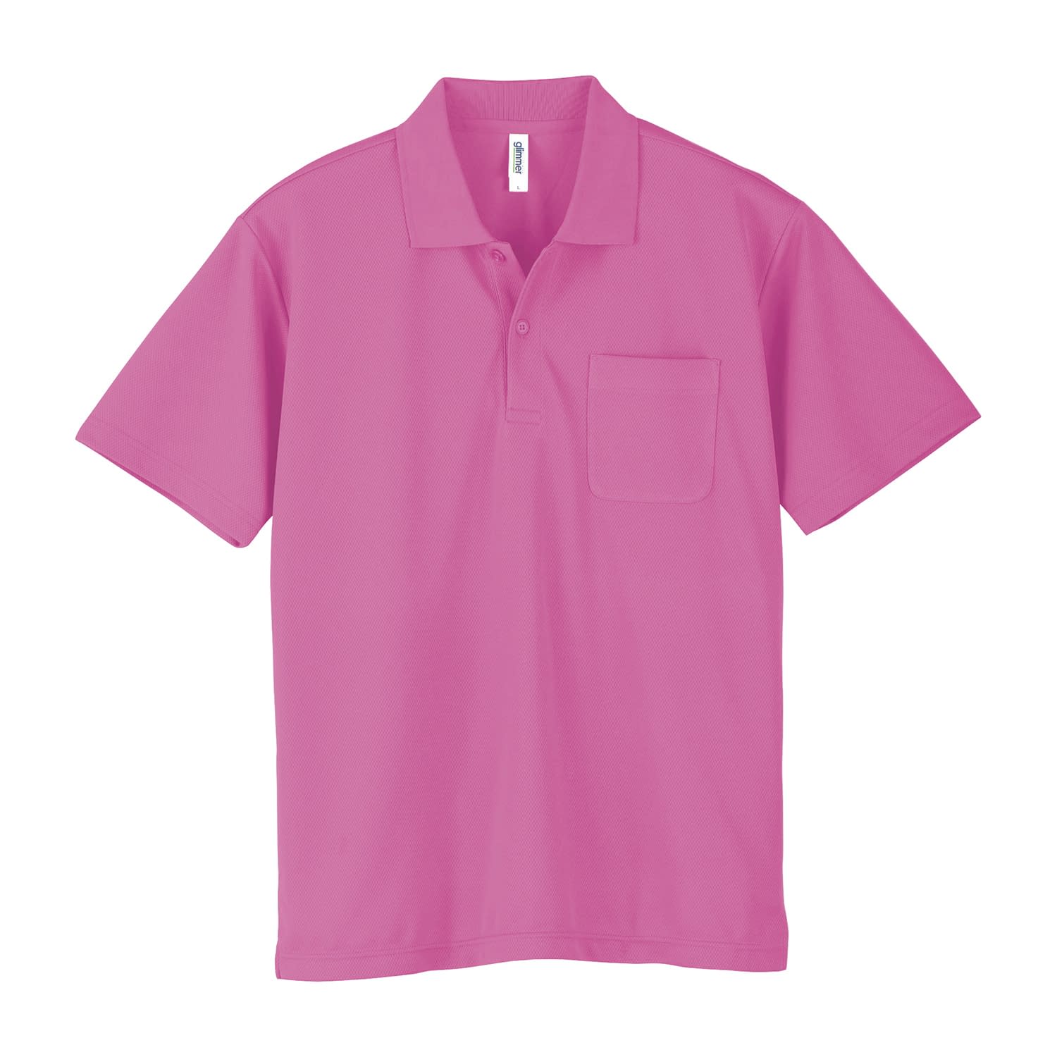 ポケット付ドライポロシャツ 介護ユニフォーム 24-7025-0103 ピンク glimmer 000330-AVP(S)