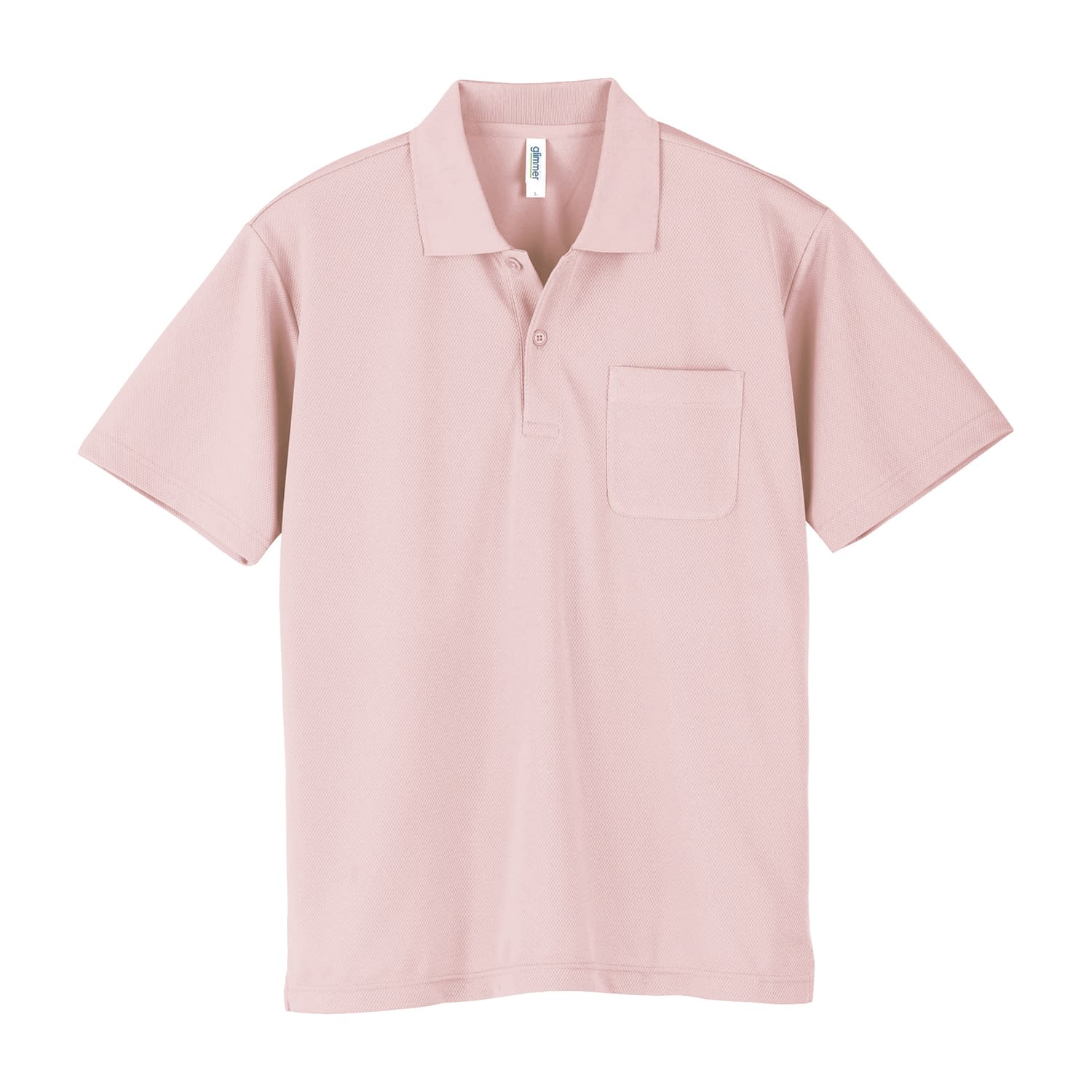 ポケット付ドライポロシャツ 介護ユニフォーム 24-7025-0312 ライトピンク glimmer 000330-AVP(L)