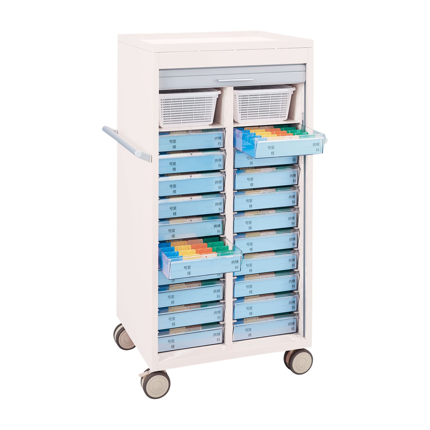 マツヨシシャッター付与薬カート20床 20床用(2列×10段) 投薬カート 24-7795-00 MATSUYOSHI MY-NSK20(コマタイプ)