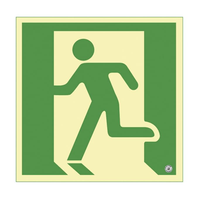 高輝度蓄光避難誘導標識(非常口300 360835 24-7123-07 日本緑十字社 360835(チクコウSN-2835)