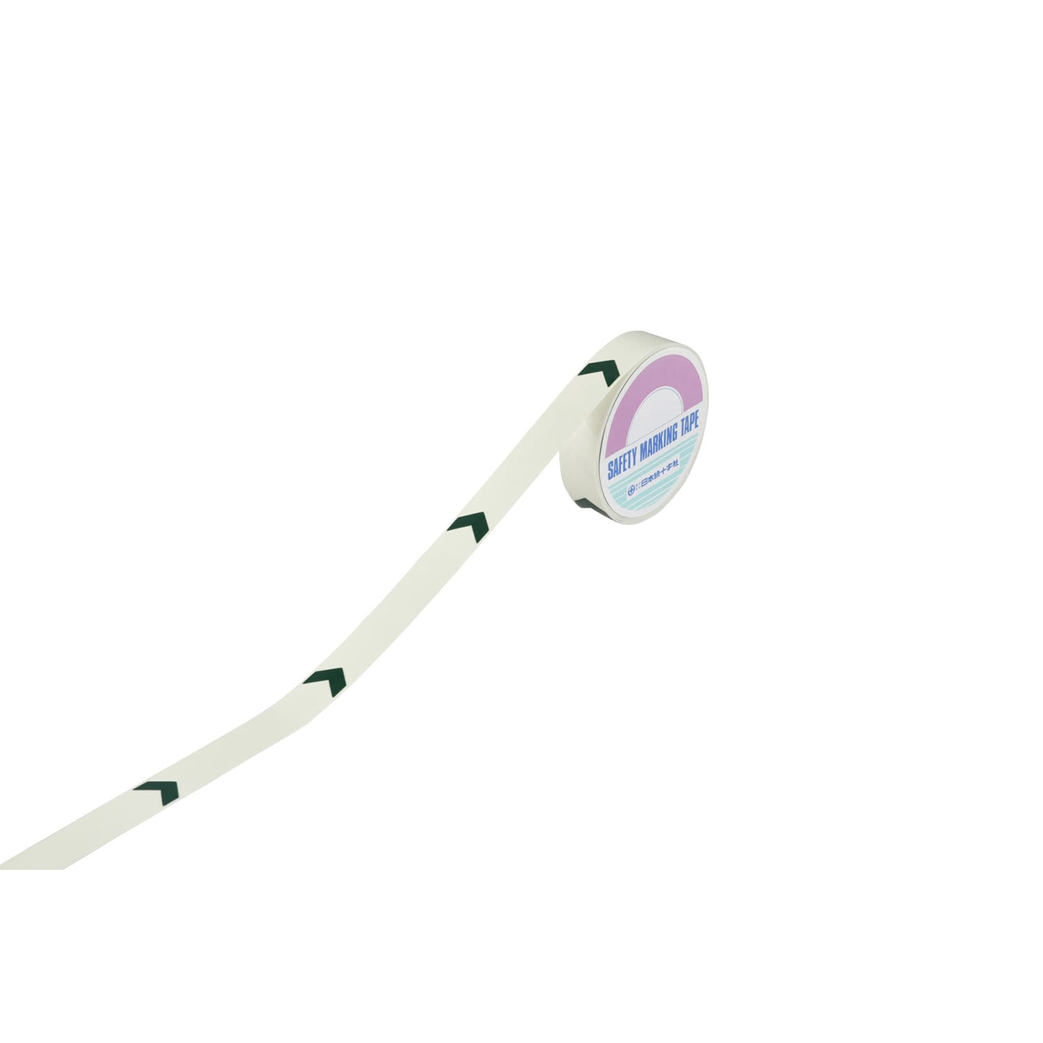 高輝度蓄光テープ(25mm×10m) 高輝度蓄光・矢印付 24-7125-07 日本緑十字社 361006(FLAY-2510)