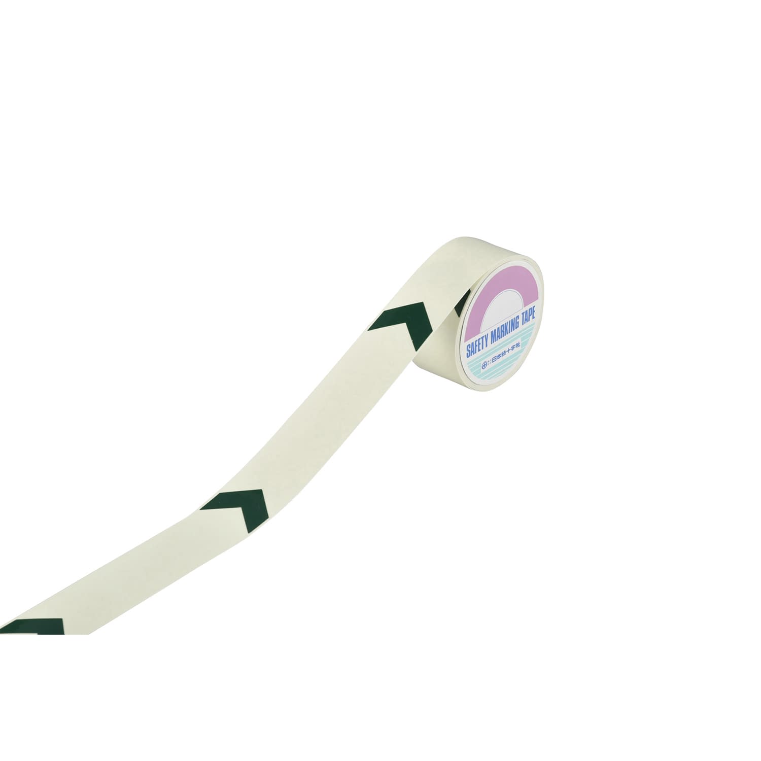 高輝度蓄光テープ(50mm×10m) 高輝度蓄光・矢印付 24-7125-08 日本緑十字社 361007(FLAY-5010)