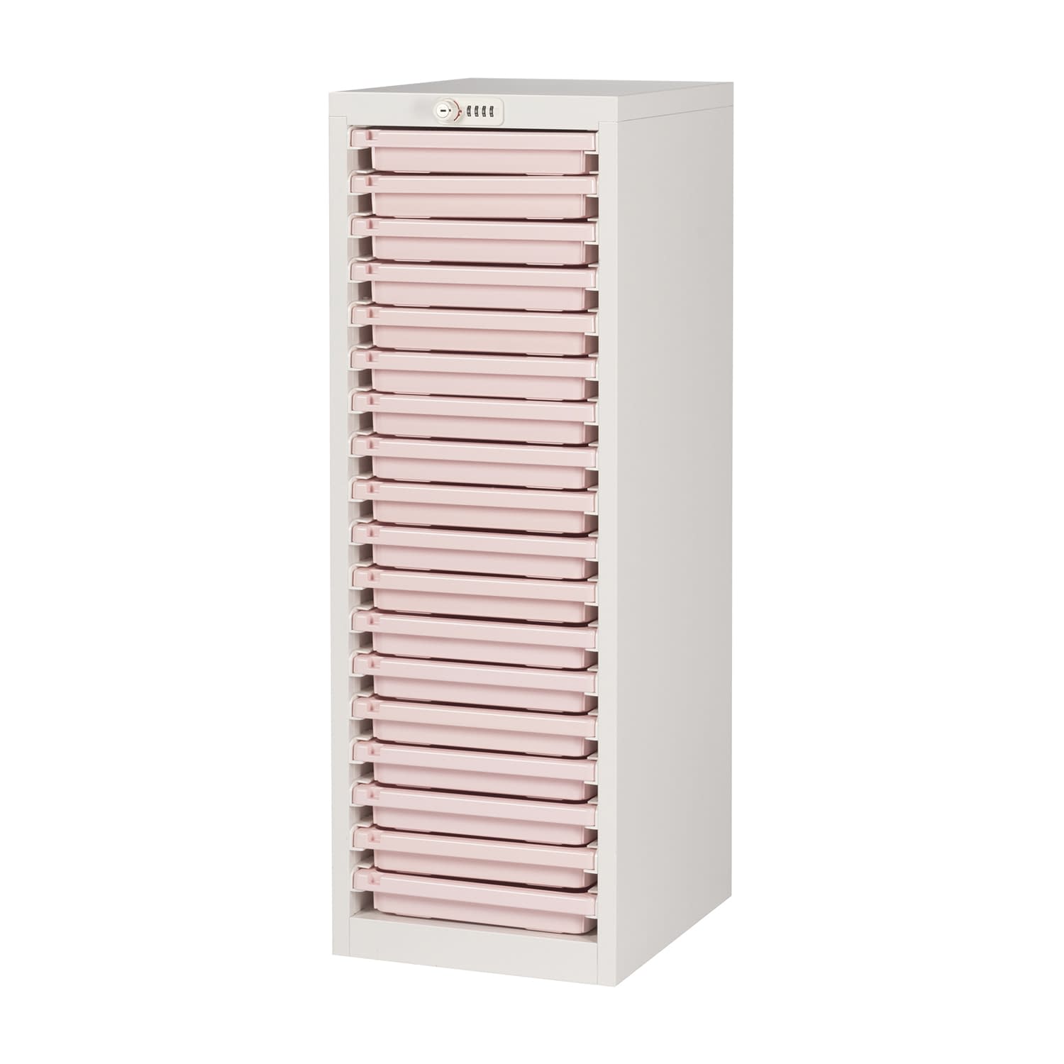 薬剤保管庫メディロックMLG(浅型) 1列×18段 キャビネット(薬品) 24-6972-0002 ピーチ 宮成製作所 MLGC-118D(1レツ18ダン)